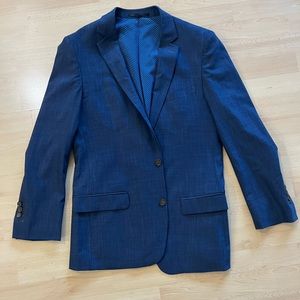 ATHLETIC FIT STRETCH BLAZER - HEATHERED NAVY size 40